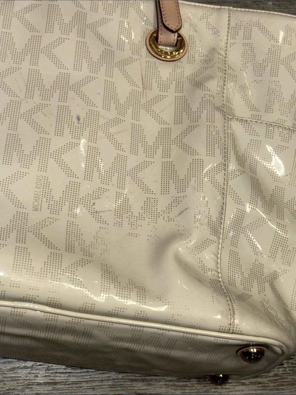 Michael Kors Ivory Monogram Tote with Handles